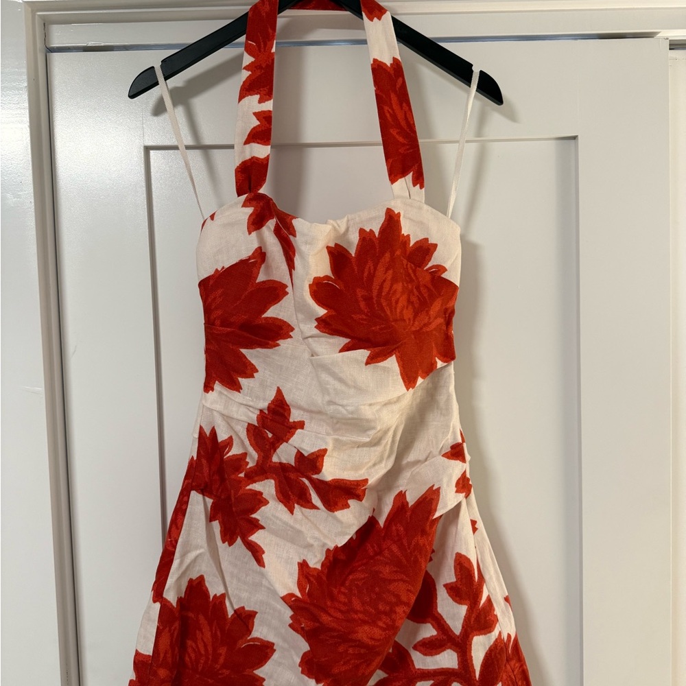 Sir Floral Ruched Linen Minidress